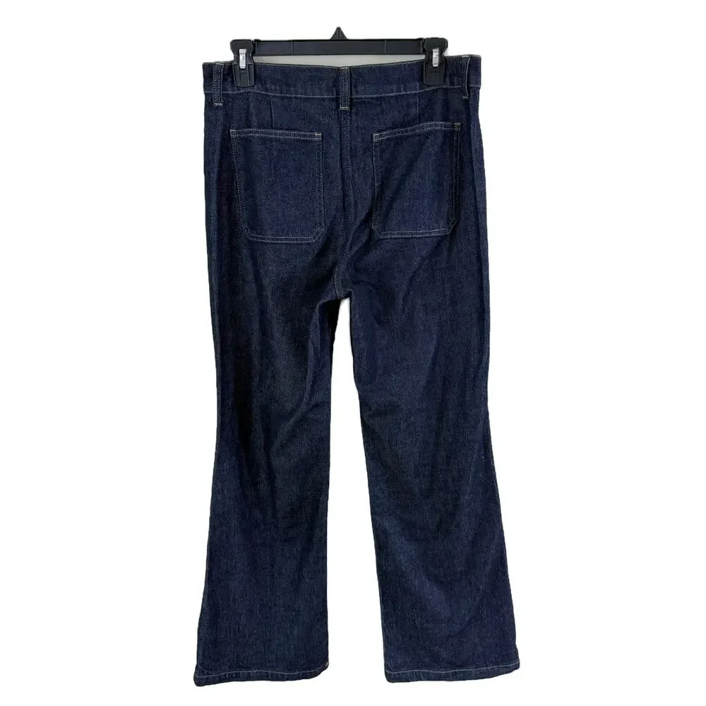 J. Crew Blue Dark Wash High Rise Kickout Jean Women's Size 27 Sailor Pockets